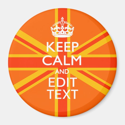 Sinaasappel Union Jack Britse Vlag Spandoek Magneet (Voorkant)