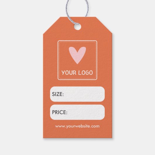 Sinaasappel Uw Square Logo Social Media Prijs Labe Cadeaulabel (Voorkant)