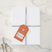 Sinaasappel Uw Square Logo Social Media Prijs Labe Cadeaulabel (Met Touw)