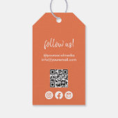 Sinaasappel Uw Square Logo Social Media Prijs Labe Cadeaulabel (Achterkant)
