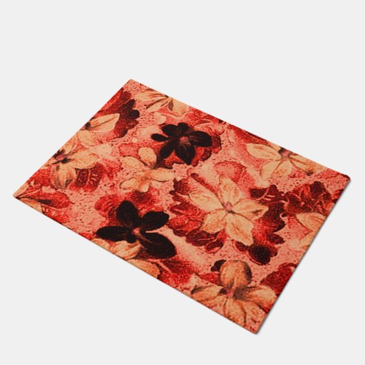 Sinaasappel van Floral Burnt Deurmat (Schuin)