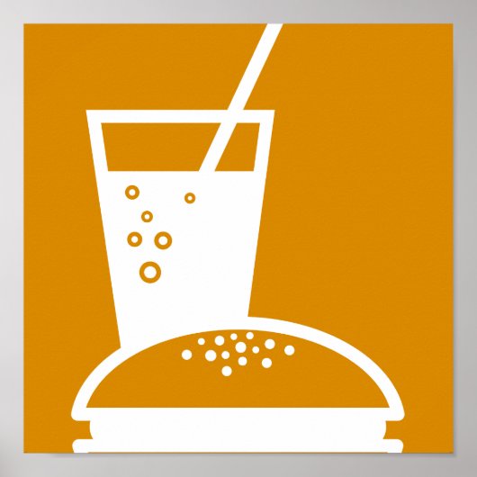 sinaasappel van hamburger en limonade poster (Voorkant)