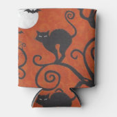 sinaasappel van zwarte katten blikjeskoeler (Voorkant)