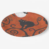 sinaasappel van zwarte katten papieren bordje (Gekanteld)