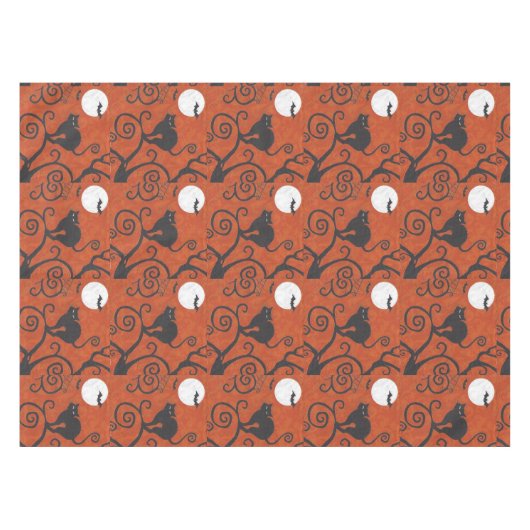 sinaasappel van zwarte katten tafelkleed (Voorkant (Horizontaal))