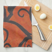 sinaasappel van zwarte katten theedoek (Quarter Fold)