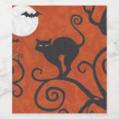 sinaasappel van zwarte katten wijn etiket (Enkel label)