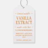 Sinaasappel Vanille Extract Fles Huismerk Cadeaulabel (Achterkant)