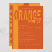 Sinaasappel verjaardagsfeest uitnodigingen (Voorkant / Achterkant)