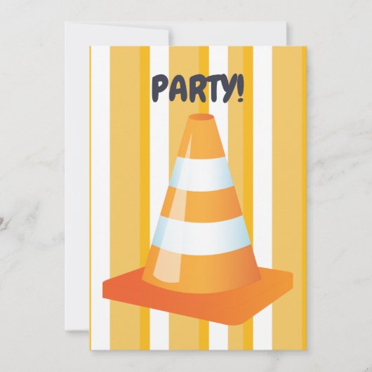 Sinaasappel verkeerskegel constructie graafmachine kaart (Voorkant)