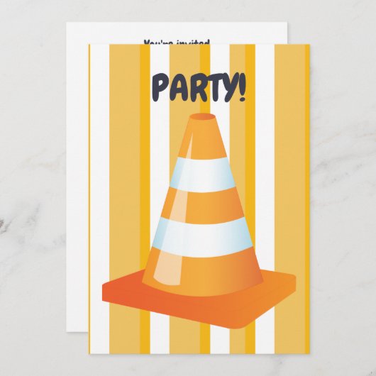 Sinaasappel verkeerskegel constructie graafmachine kaart (Voorkant / Achterkant)