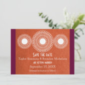 Sinaasappel Verre Oosten Elegantie Bewaar de Datum Kaart (Staand voorkant)