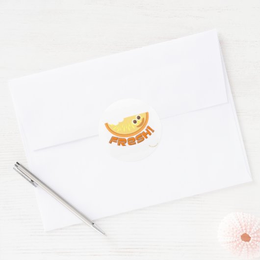 Sinaasappel, vers ronde sticker (Envelop)