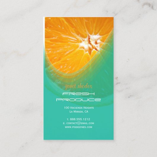 Sinaasappel verse visitekaartjes (Achterkant)