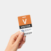 Sinaasappel Voeg uw Logo & barcode bezoeker toe Badge (Handheld)