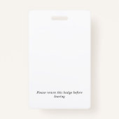 Sinaasappel Voeg uw Logo & barcode bezoeker toe Badge (Achterkant)