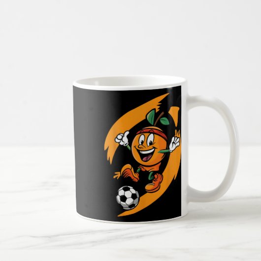 Sinaasappel voetballend koffiemok (Rechts)