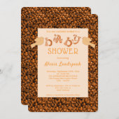 Sinaasappel Vogels & Edelstenen Baby shower Kaart (Voorkant / Achterkant)