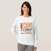 Sinaasappel voor HARDE 2 MS multiple sclerose T-shirt (Voorkant volledig)