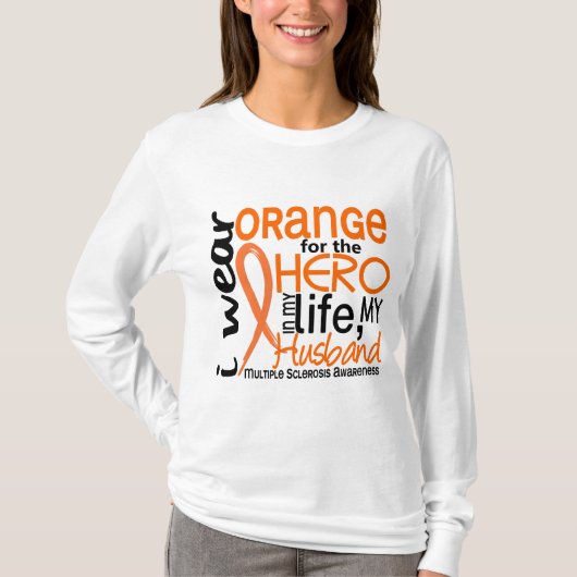 Sinaasappel voor HARDE 2 MS multiple sclerose T-shirt (Voorkant)