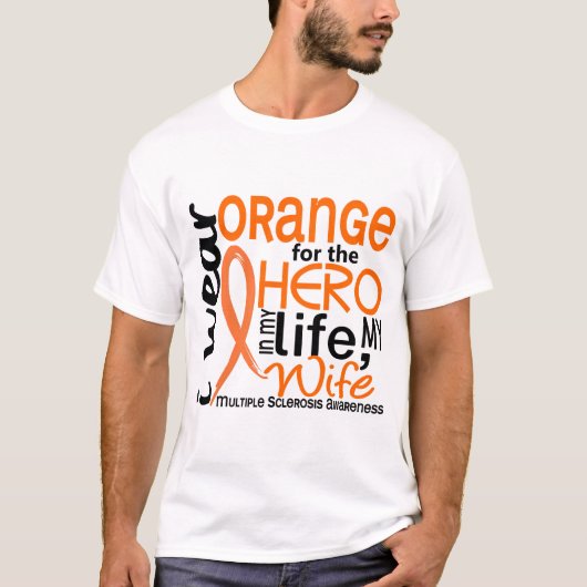 Sinaasappel voor Hero 2 MS multiple sclerose T-shirt (Voorkant)