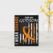 Sinaasappel voor mijn Godson leukemie kankerbewust Kaart (Gele Bloem)