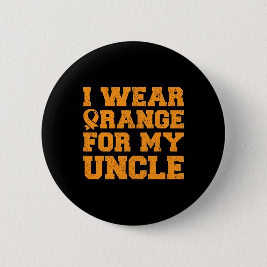 Sinaasappel voor mijn oom Leukemie Bewustzijn Kank Ronde Button 5,7 Cm (Voorkant)