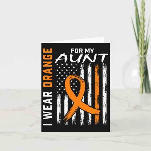 Sinaasappel voor mijn tante Leukemia Awareness Ame Kaart (Voorkant)
