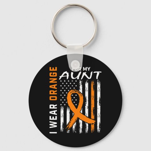 Sinaasappel voor mijn tante Leukemia Awareness Ame Sleutelhanger (Voorkant)