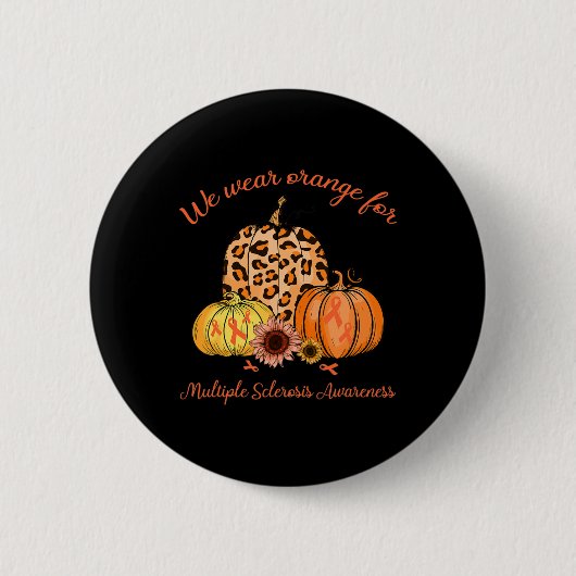 Sinaasappel voor multiple sclerose bewustzijn pomp ronde button 5,7 cm (Voorkant)