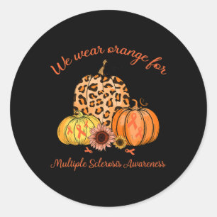 Sinaasappel voor multiple sclerose bewustzijn pomp ronde sticker