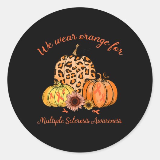 Sinaasappel voor multiple sclerose bewustzijn pomp ronde sticker (Voorkant)