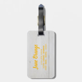 Sinaasappel voor vegan en vegeatrisch bagagelabel (Achterkant verticaal)