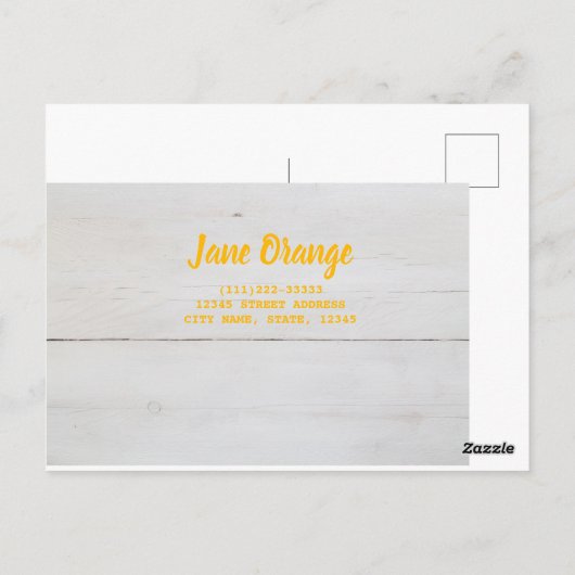 Sinaasappel voor vegan en vegeatrisch briefkaart (Achterkant)