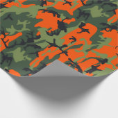 Sinaasappel voor veiligheid en groene camo cadeaupapier (Hoek)