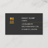 Sinaasappel vork & Knife Logo Catering Restaurant  Visitekaartje (Achterkant)