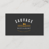 Sinaasappel vork & Knife Logo Catering Restaurant  Visitekaartje (Voorkant)