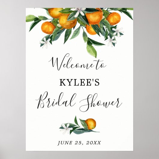 Sinaasappel Vrijgezellenfeest welkomstteken Poster (Voorkant)