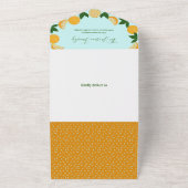 Sinaasappel Vrucht Baby shower All In One Uitnodiging (Buitenkant)