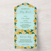 Sinaasappel Vrucht Baby shower All In One Uitnodiging (Binnen)