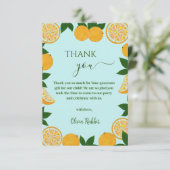 Sinaasappel Vrucht Baby shower Bedankkaart (Staand voorkant)