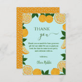 Sinaasappel Vrucht Baby shower Bedankkaart (Voorkant / Achterkant)