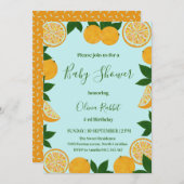 Sinaasappel Vrucht Baby shower Kaart (Voorkant / Achterkant)