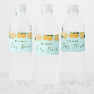 Sinaasappel Vrucht Baby shower Waterfles Etiket