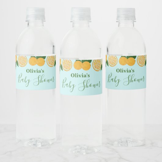 Sinaasappel Vrucht Baby shower Waterfles Etiket (Flessen)