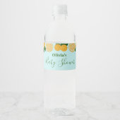 Sinaasappel Vrucht Baby shower Waterfles Etiket (Voorkant)