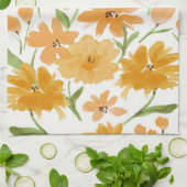 Sinaasappel Waterverf Bloemen Bloemstuk Keuken The Theedoek (Gevouwen)