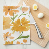 Sinaasappel Waterverf Bloemen Bloemstuk Keuken The Theedoek (Quarter Fold)