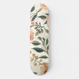 Sinaasappel Waterverf Bloemen Botanische Schilderi Persoonlijk Skateboard