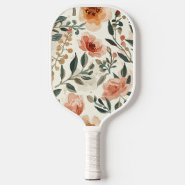 Sinaasappel Waterverf Bloemen Botanische Schilderi Pickleball Paddle
